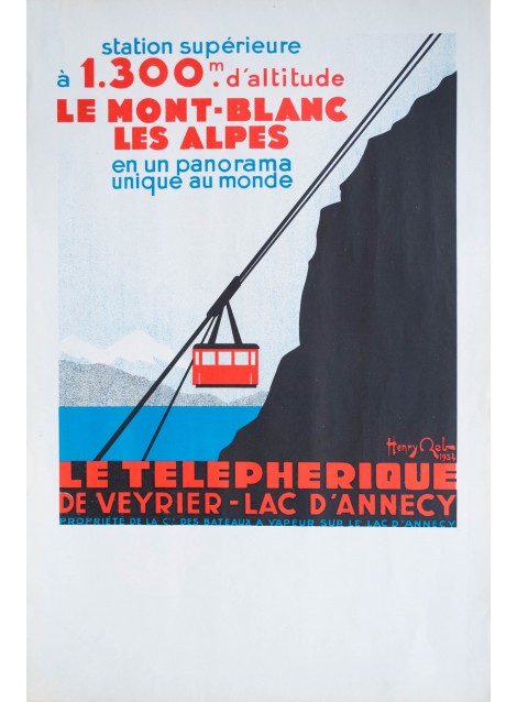 Téléphérique de Veyrier - Lac d'Annecy. Henry Reb. 1934.