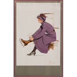 La jolie patineuse. Carlo Pellegrini. Vers 1900.