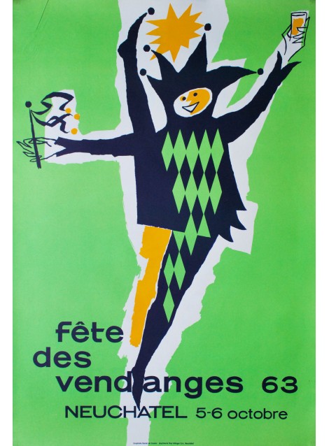 Fête des Vendanges, Neuchâtel. Daniel de Coulon. 1963.