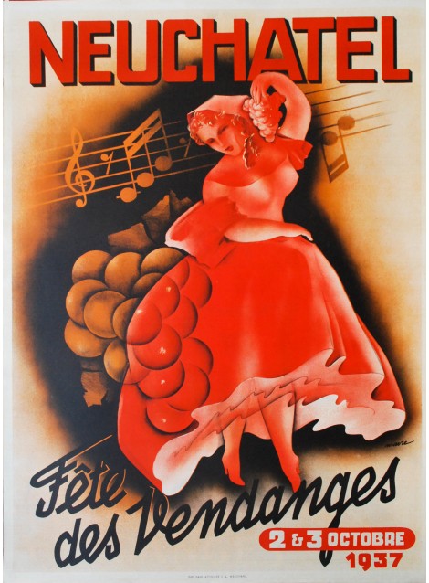 Fête des Vendanges, Neuchâtel. Ferdinand Maire. 1937.