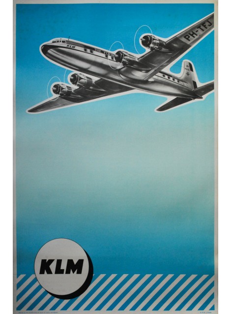 Affiche anonyme. KLM. Vers 1950.