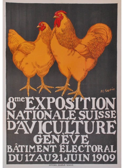 Henry-Claudius Forestier. Exposition d'aviculture, Genève. 1909.