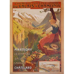 Edouard Ravel. Chemin de fer du Valais à Chamonix. 1906.