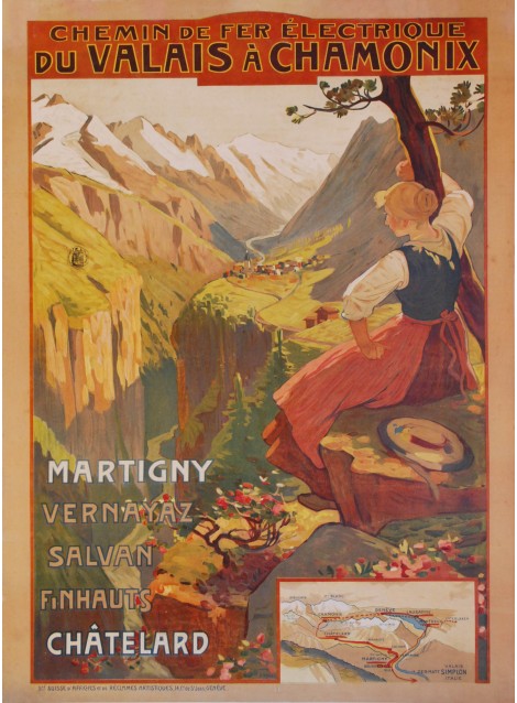 Edouard Ravel. Chemin de fer du Valais à Chamonix. 1906.