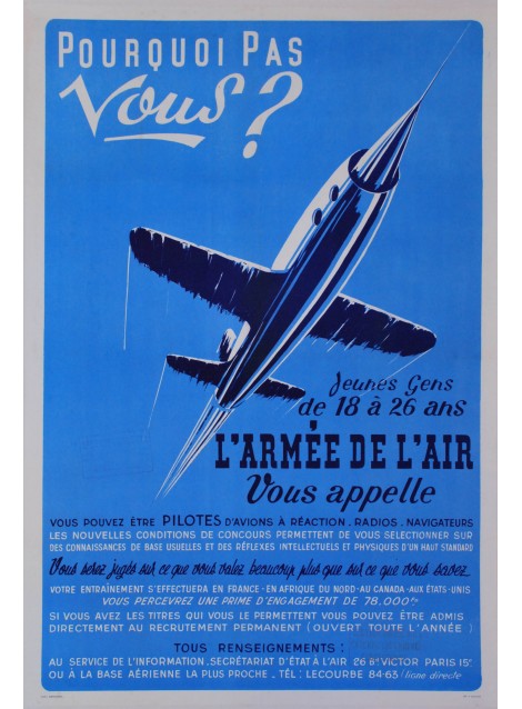 L'Armée de l'air vous appelle. Vers 1950.