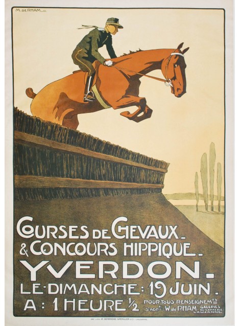 M. de Rahm. Courses de chevaux, Yverdon. 1910.