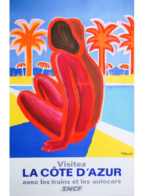 Bernard Villemot. La Côte d'Azur. 1968.