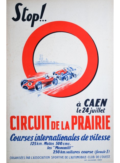 Courses, Circuit de la Prairie, Caen. 1954.