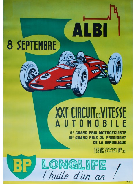 Albi, XXIe Circuit de vitesse automobile. 1962.
