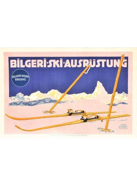 Cark Kunst. Bilgeri Ski Ausrüstung. Vers 1910.