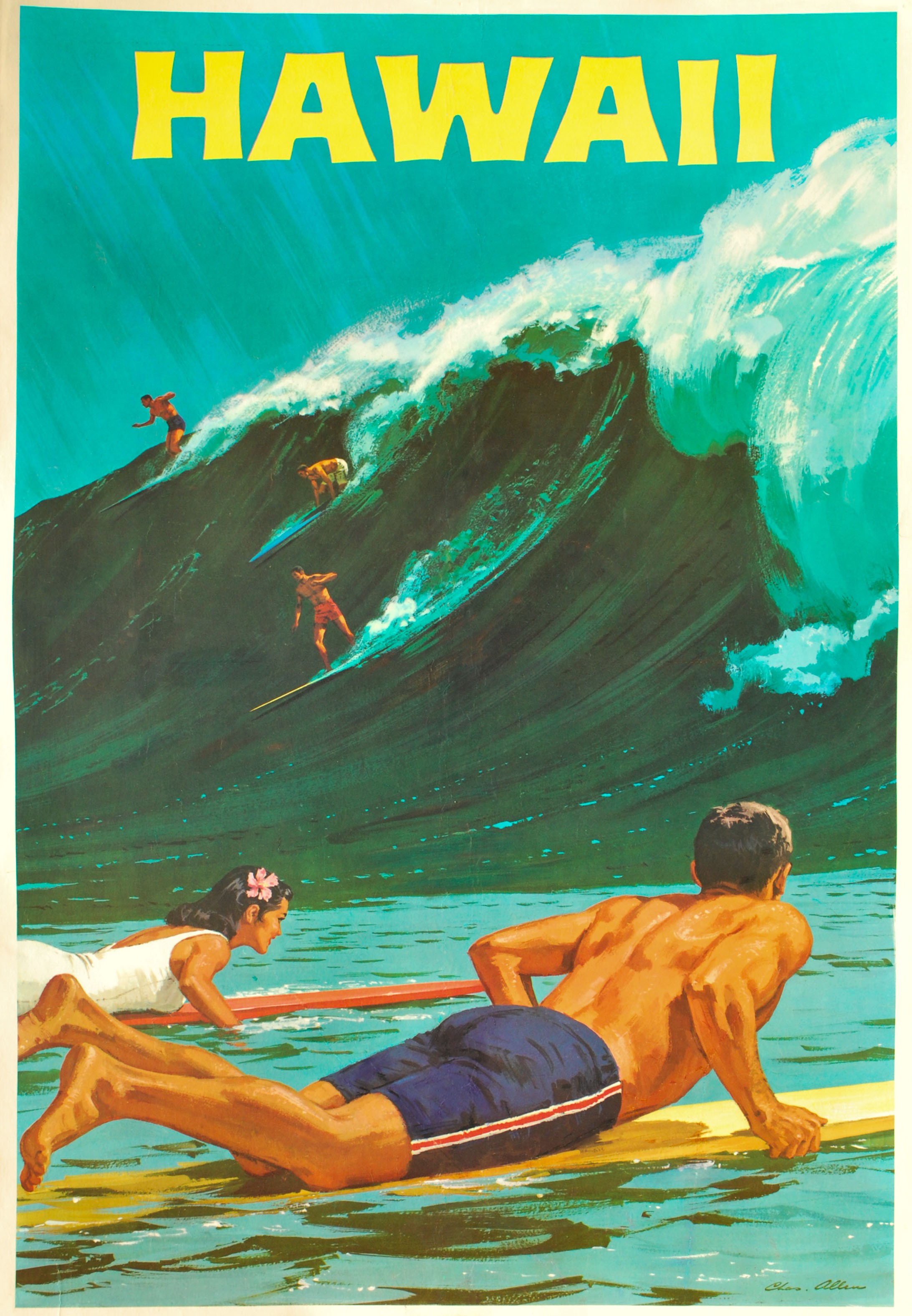 Hawaii Travel and Surf Print Postcards 4x6