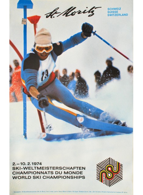 Hans Nater. St. Moritz, World Ski Championships. 1974.