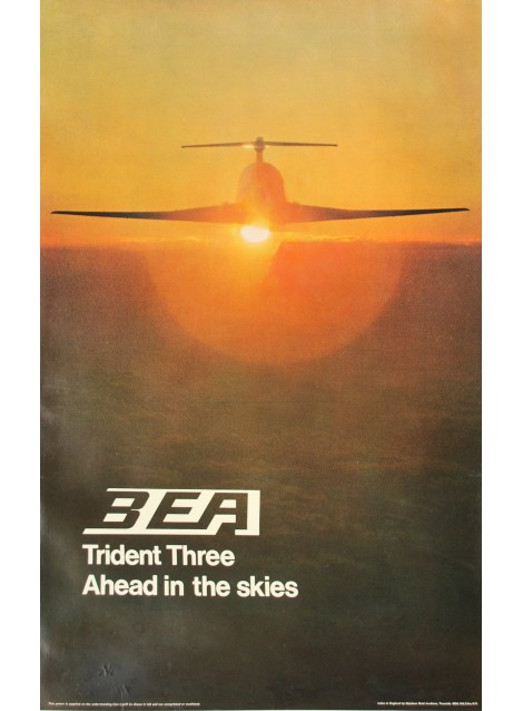 BEA. Trident Three. Ahead in the skies. 1971.