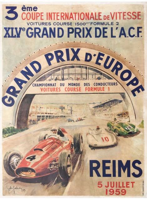 Jean des Gachons. Grand Prix d'Europe, Reims. 1959.