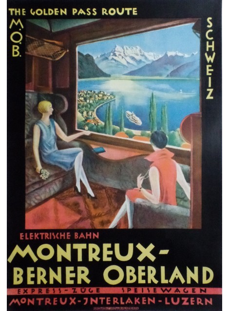 Montreux - Berner Oberland. The Golden Pass Route. 1922.